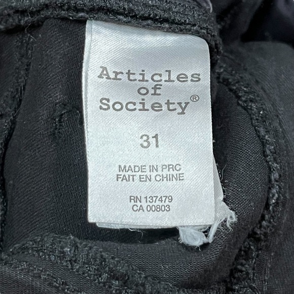 Articles Of Society 31 Black Sammy Diagonal Hem Distressed Jeans - Picture 7 of 12